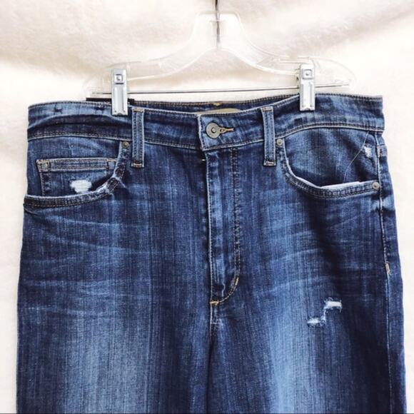 Joe's Charlie Navy High-Rise Distressed Skinny Jeans - Picture 4 of 6